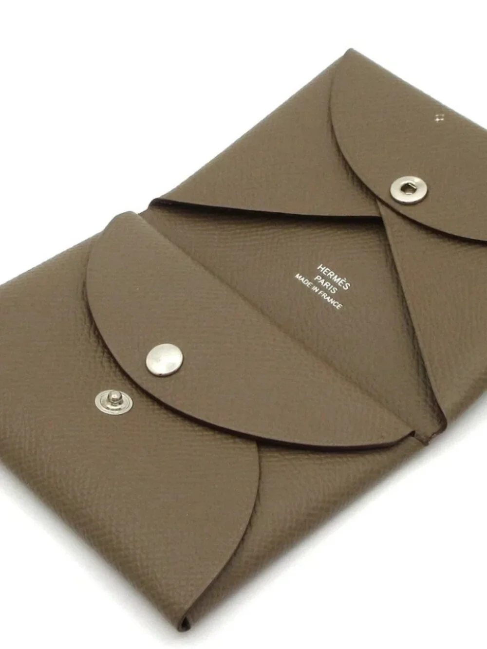 HERMES Calvi Duo Dark Brown Veau Epsom W Coin Case